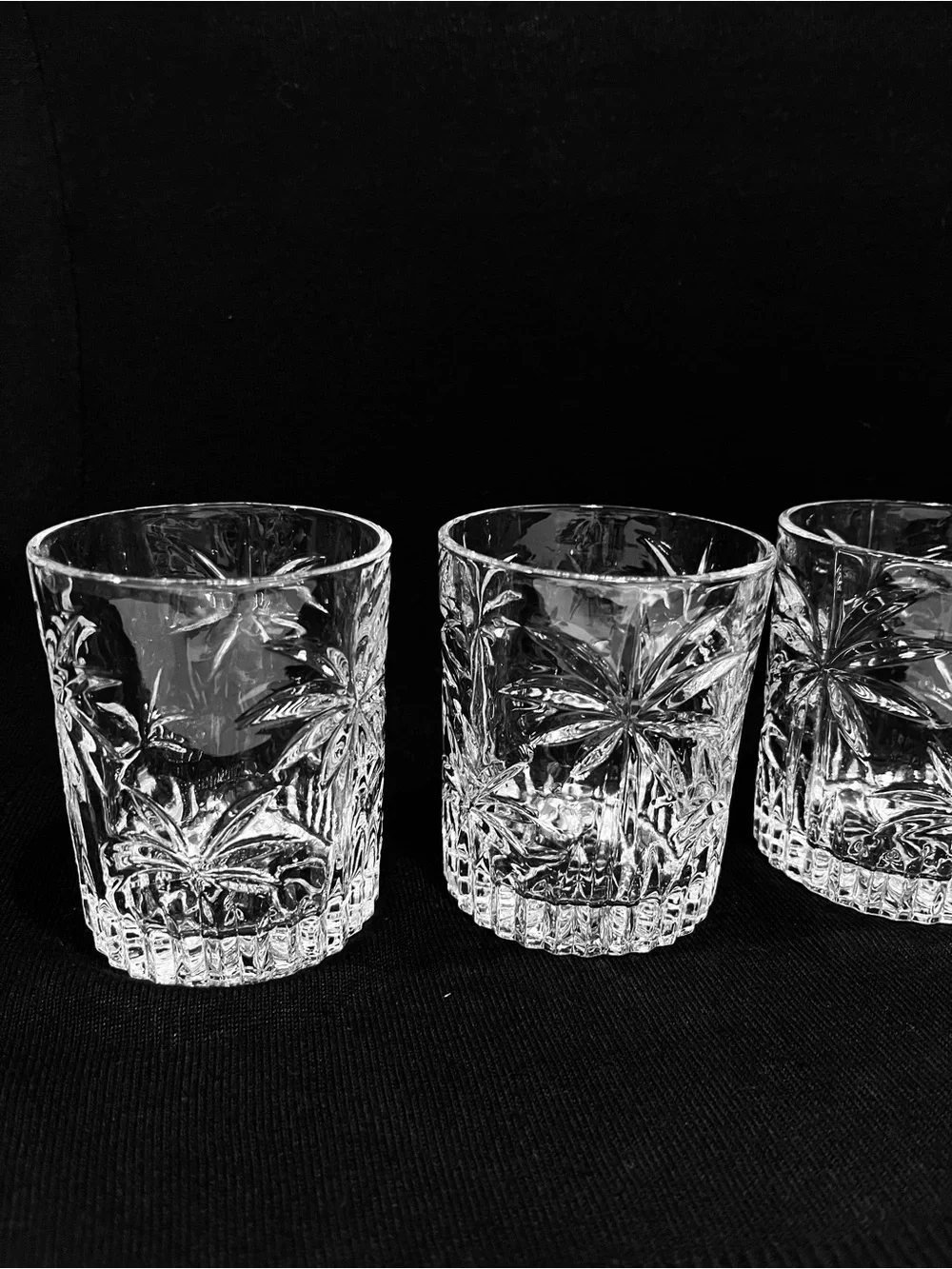 Godinger South Beach Palm Collection Crystal Double Old-Fashioned 4 Glasses